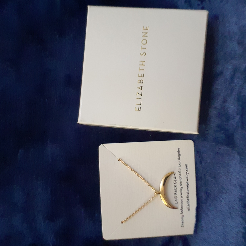 Elizabeth Stone Crescent Moon Necklace